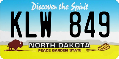 ND license plate KLW849