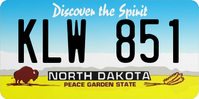 ND license plate KLW851