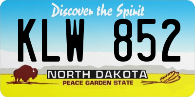 ND license plate KLW852