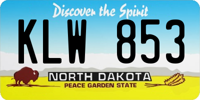 ND license plate KLW853
