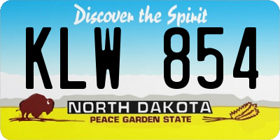 ND license plate KLW854
