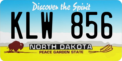 ND license plate KLW856