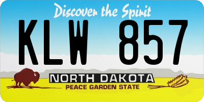 ND license plate KLW857
