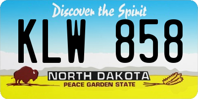ND license plate KLW858