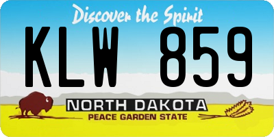 ND license plate KLW859