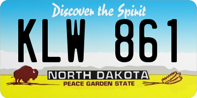 ND license plate KLW861