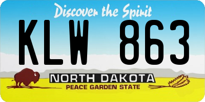 ND license plate KLW863
