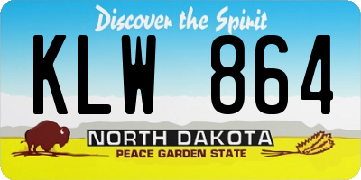 ND license plate KLW864