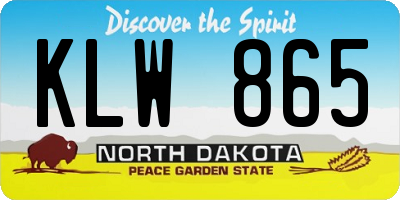 ND license plate KLW865