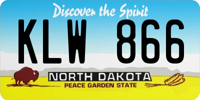 ND license plate KLW866