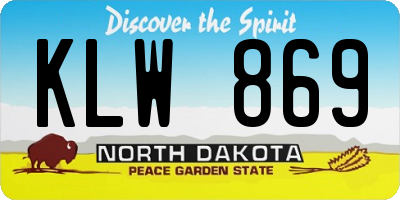 ND license plate KLW869