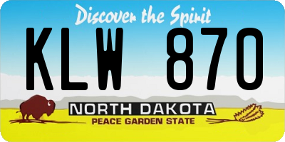 ND license plate KLW870