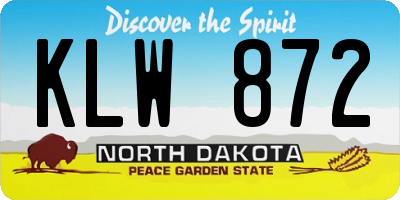ND license plate KLW872