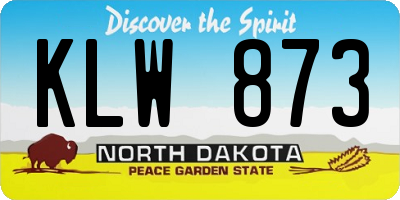 ND license plate KLW873