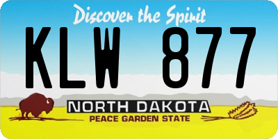 ND license plate KLW877