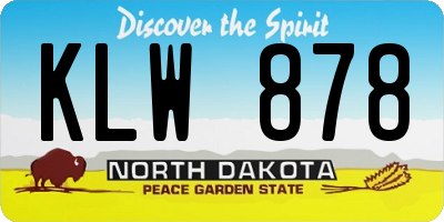 ND license plate KLW878