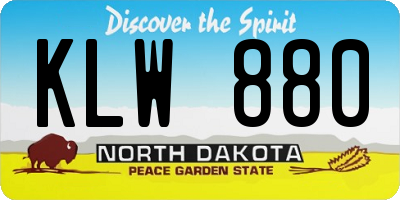ND license plate KLW880
