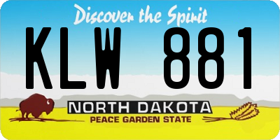 ND license plate KLW881