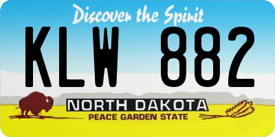 ND license plate KLW882