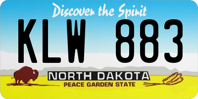 ND license plate KLW883