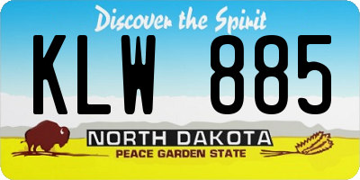 ND license plate KLW885