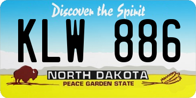 ND license plate KLW886
