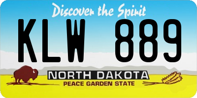 ND license plate KLW889