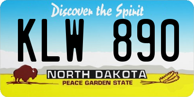 ND license plate KLW890
