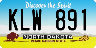 ND license plate KLW891