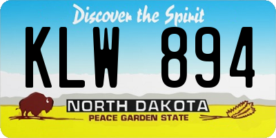 ND license plate KLW894