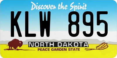 ND license plate KLW895