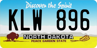 ND license plate KLW896