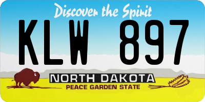 ND license plate KLW897