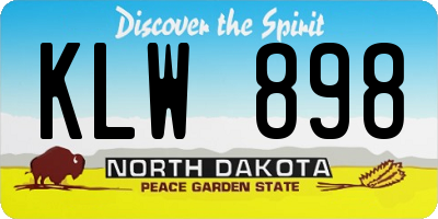 ND license plate KLW898