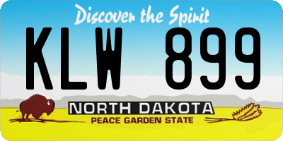 ND license plate KLW899