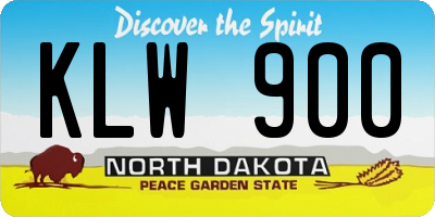 ND license plate KLW900