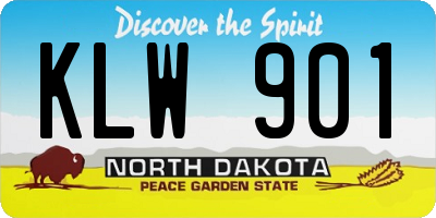 ND license plate KLW901