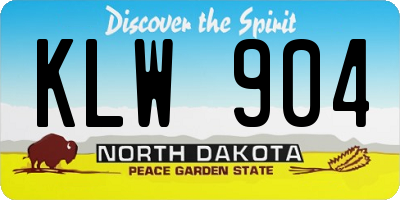 ND license plate KLW904