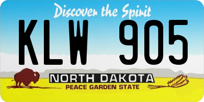 ND license plate KLW905