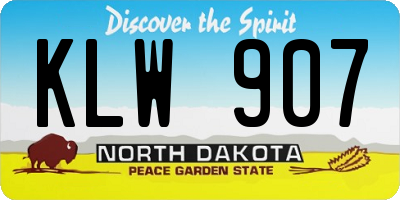 ND license plate KLW907