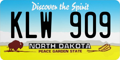 ND license plate KLW909