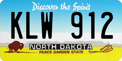 ND license plate KLW912