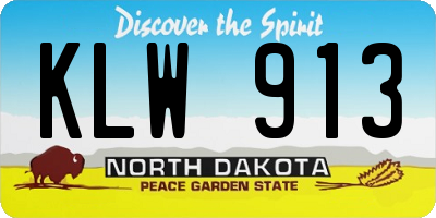ND license plate KLW913