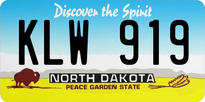 ND license plate KLW919