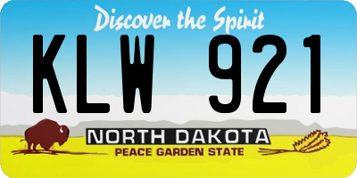 ND license plate KLW921