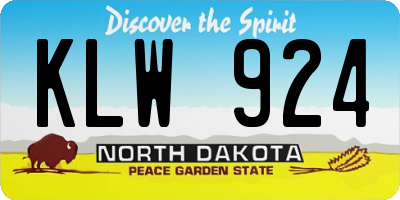ND license plate KLW924