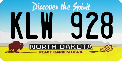 ND license plate KLW928