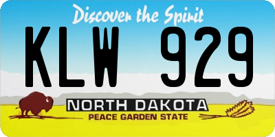 ND license plate KLW929