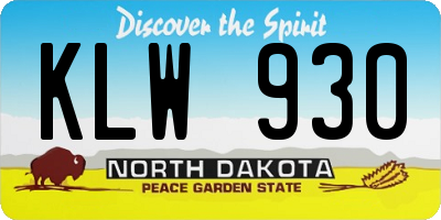 ND license plate KLW930