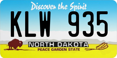 ND license plate KLW935